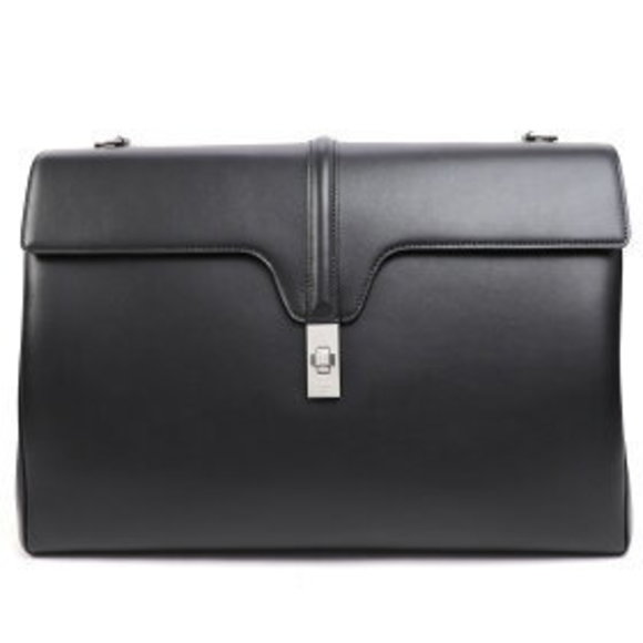 Celine bag saise calfskin black briefcase business document - Picture 1 of 13
